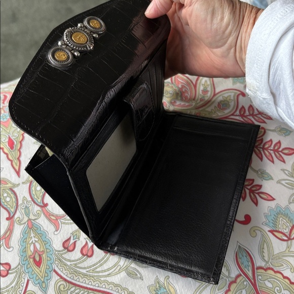 Brighton Black Croc-Embossed Clutch with Gold Accents - Picture 6 of 6